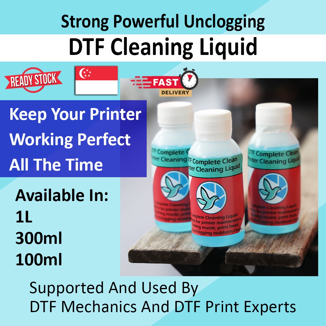 DTF Cleaning Liquid, Strong Powerful Unclogging, 100ml, 300ml, 1L