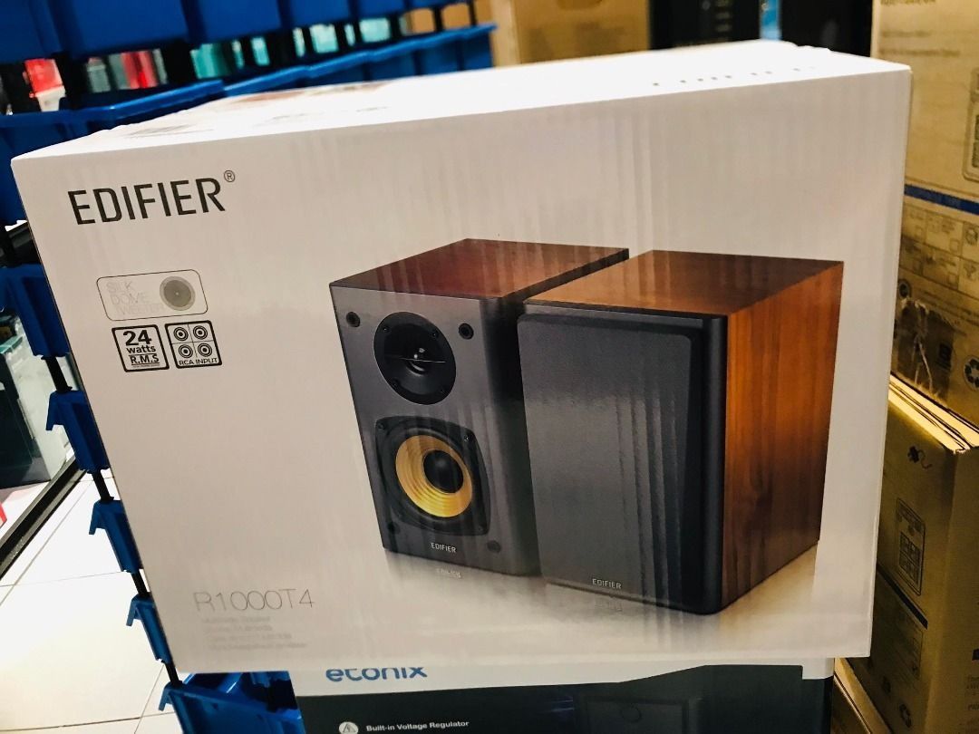 Edifier R1000T4 Multimedia Bookshelf Speaker Brown, Audio, Soundbars ...