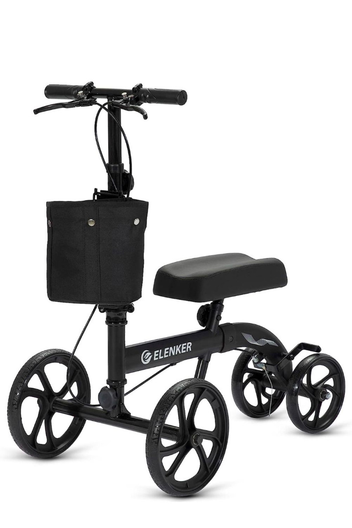 ELENKER Knee walker steerable medical scooter crutch alternative with