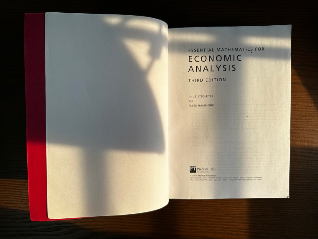 Essential Mathematics for Economic Analysis, Hobbies & Toys, Books & Magazines, Textbooks on