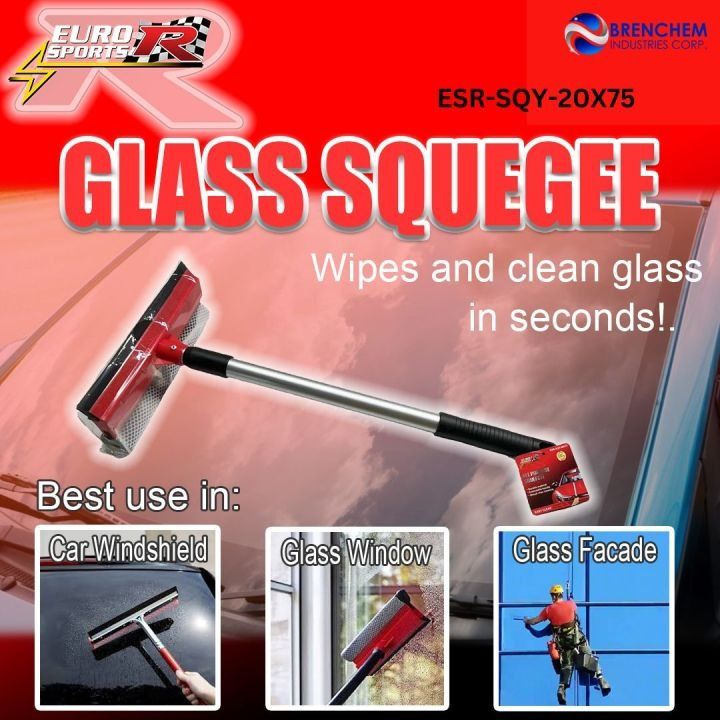 Euro Sports R Glass Squeegee Foldable head, Extendable Wiper head with Telescopic  Aluminum Handle, Furniture & Home Living, Cleaning & Homecare Supplies,  Cleaning Tools & Supplies on Carousell
