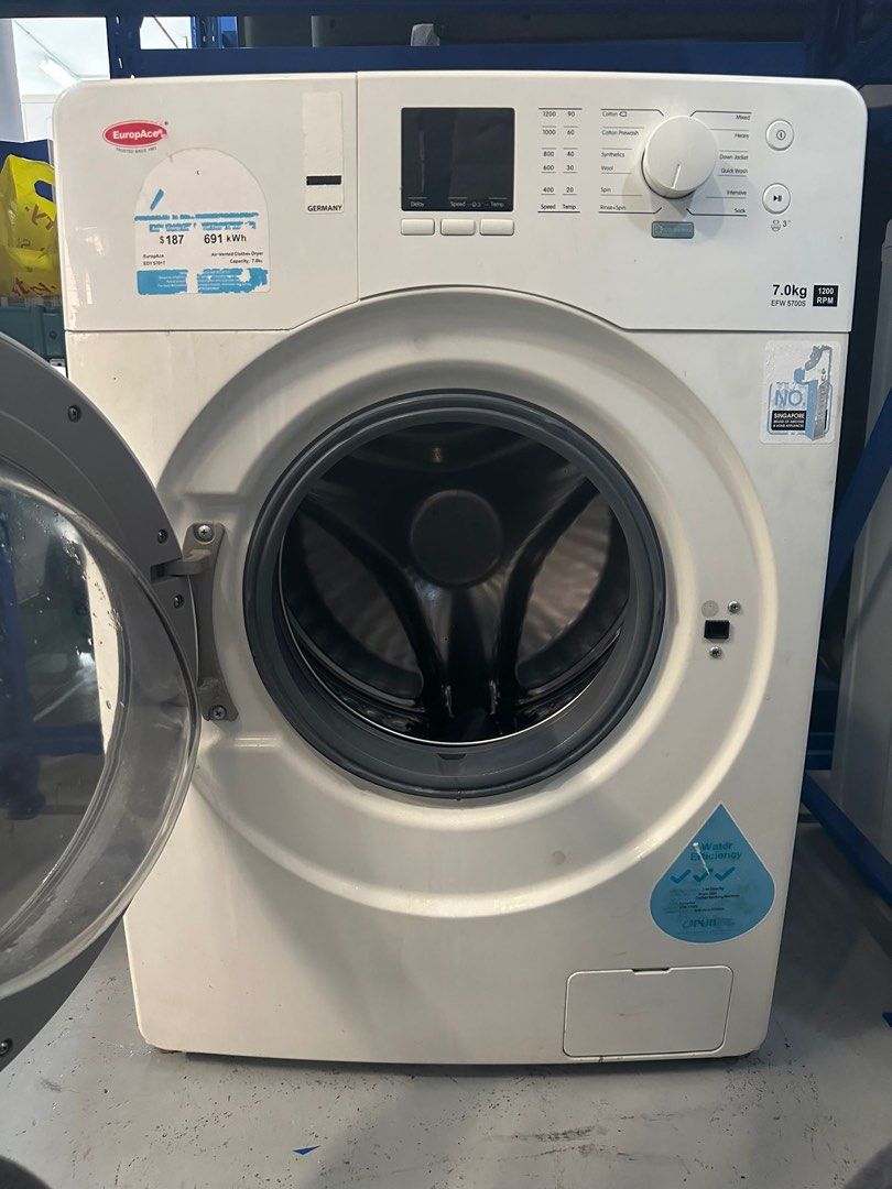 EUROPACE 7KG _ EFW5700S (WHITE) FRONT LOAD WASHER, TV & Home Appliances