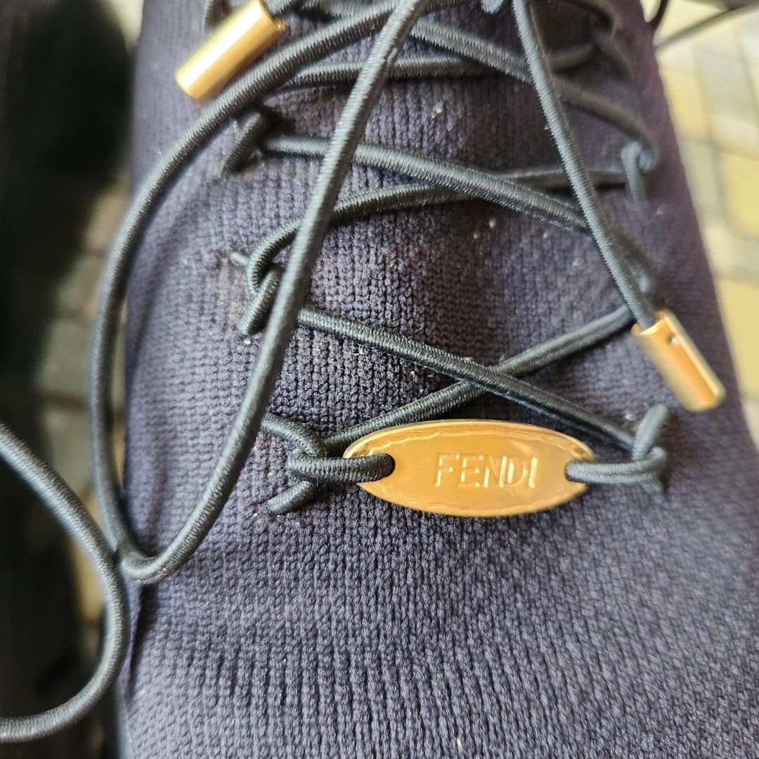 Fendi black fabric on sale sneakers