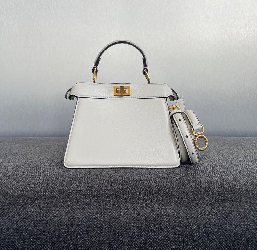 White fendi new arrivals peekaboo bag