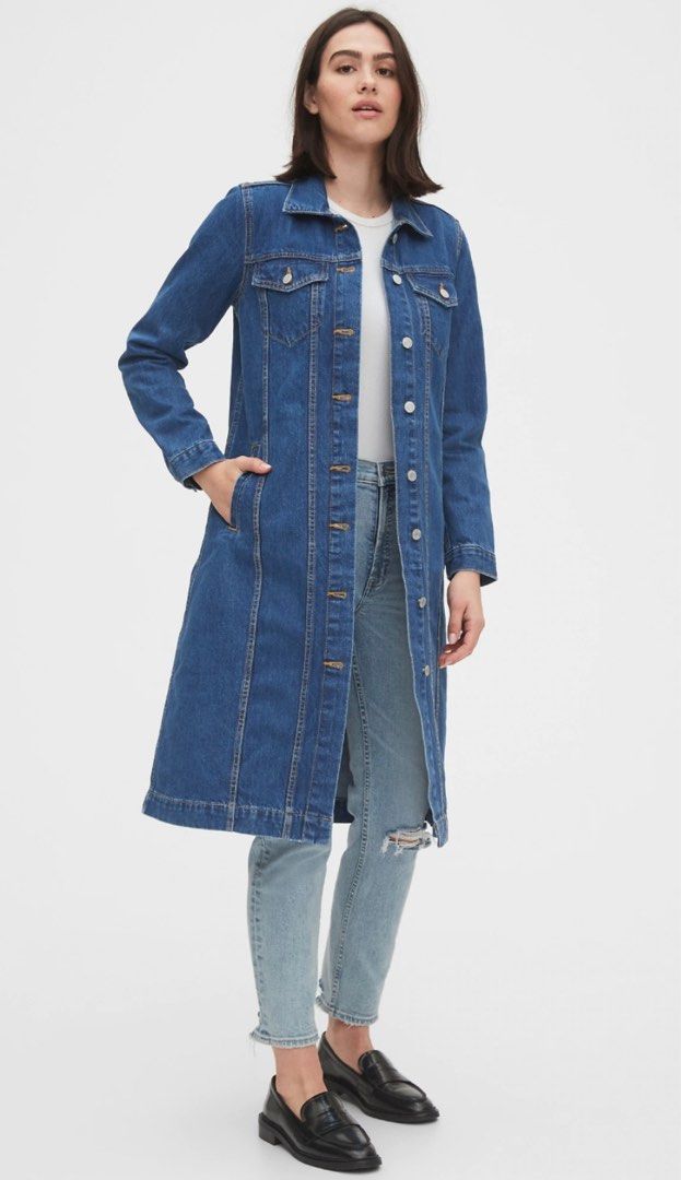 Gap denim trench store coat