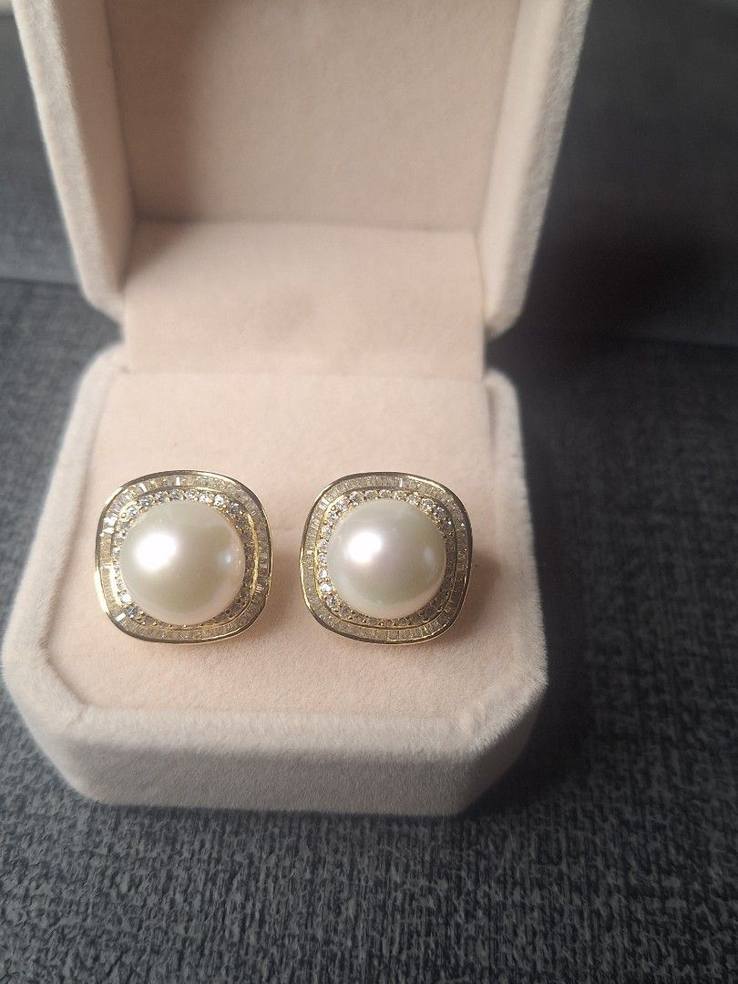 11mm Genuine Fresh Water Pearls Earrings Women s Fashion Jewelry
