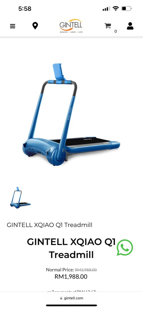 Cj wow best sale shop gintell treadmill