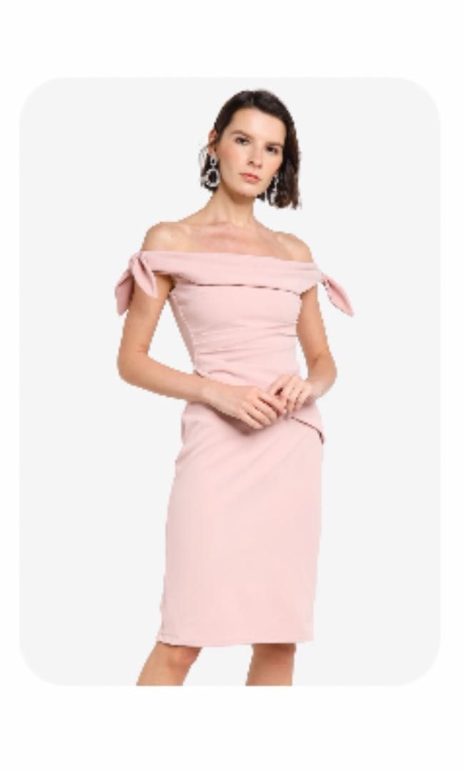 chinese dress ladies Kiara Bardot Mesh Dress, Light Pink  Jolie Moi Retail