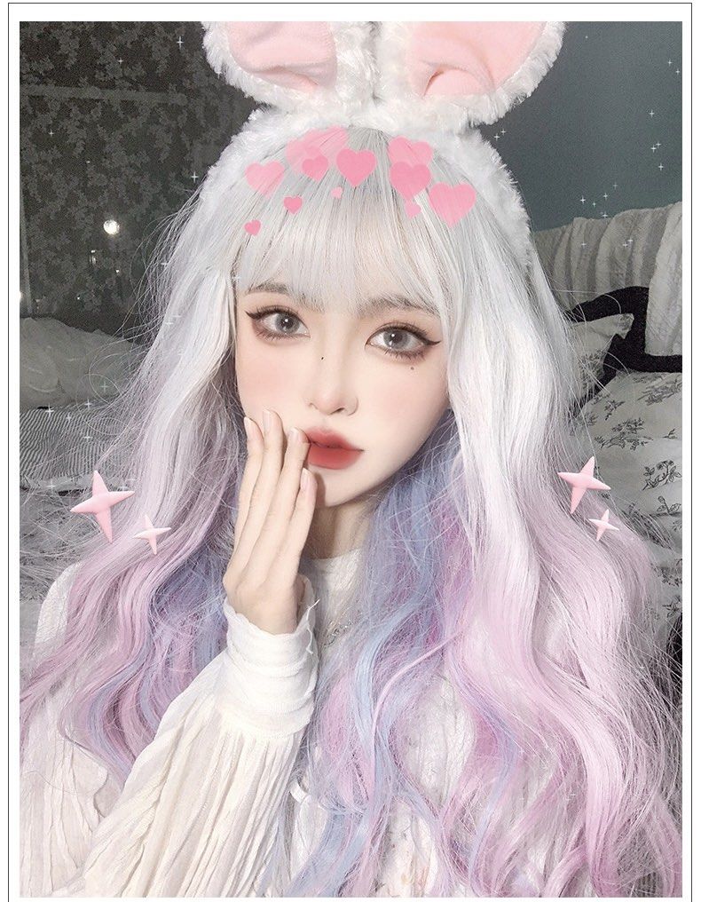 Big sale Grey Pink wig Women s Fashion Watches Accessories Hair Accessories on Carousell
