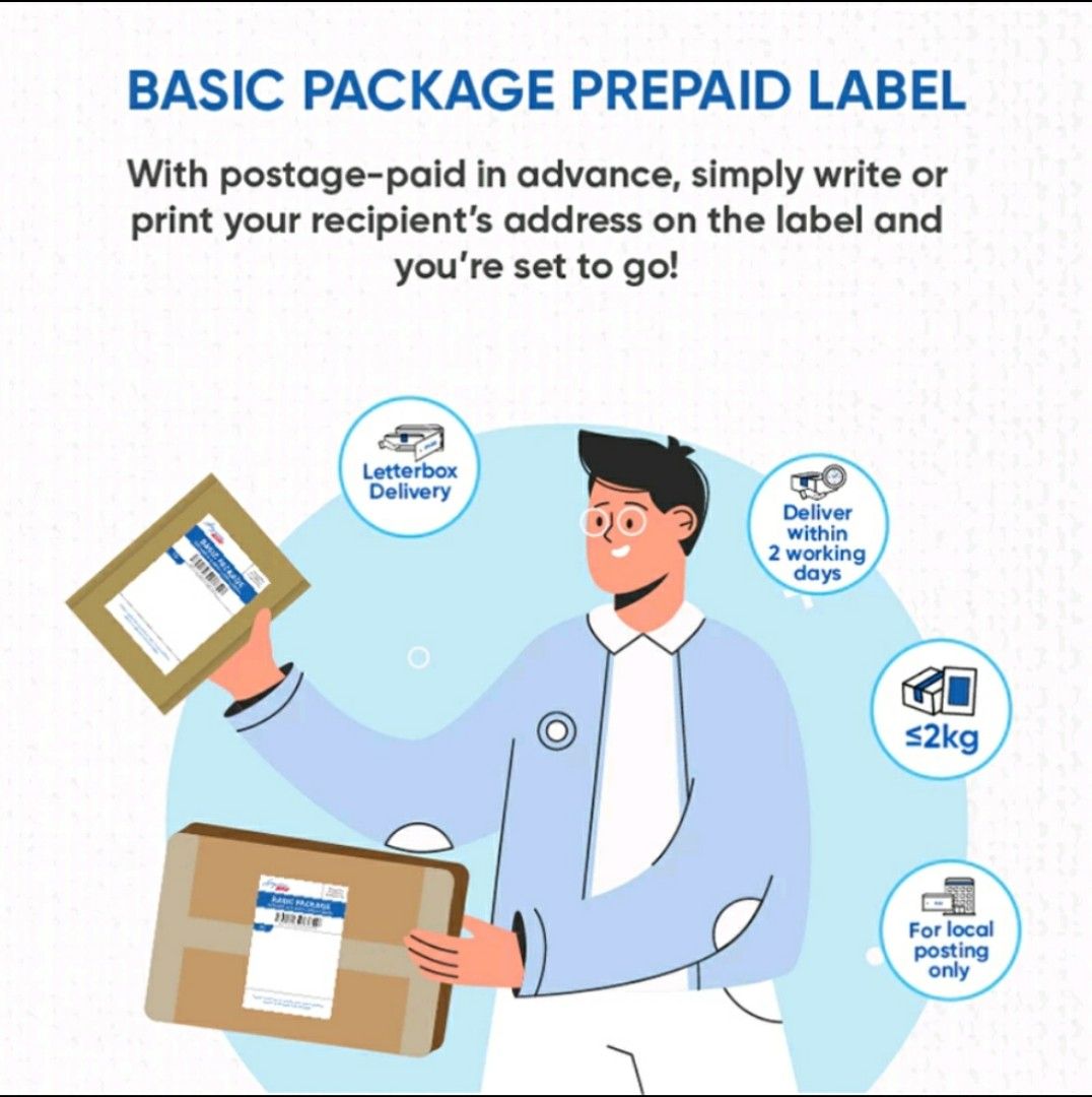 PreOrder Singpost Basic Package mailing label / stamps Prepaid labels