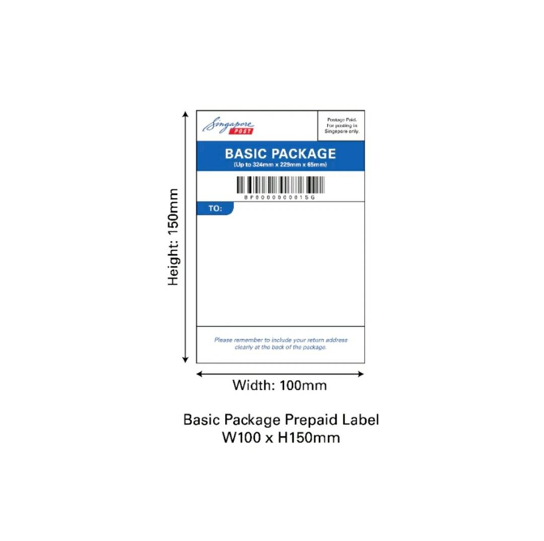 PreOrder Singpost Basic Package mailing label / stamps Prepaid labels