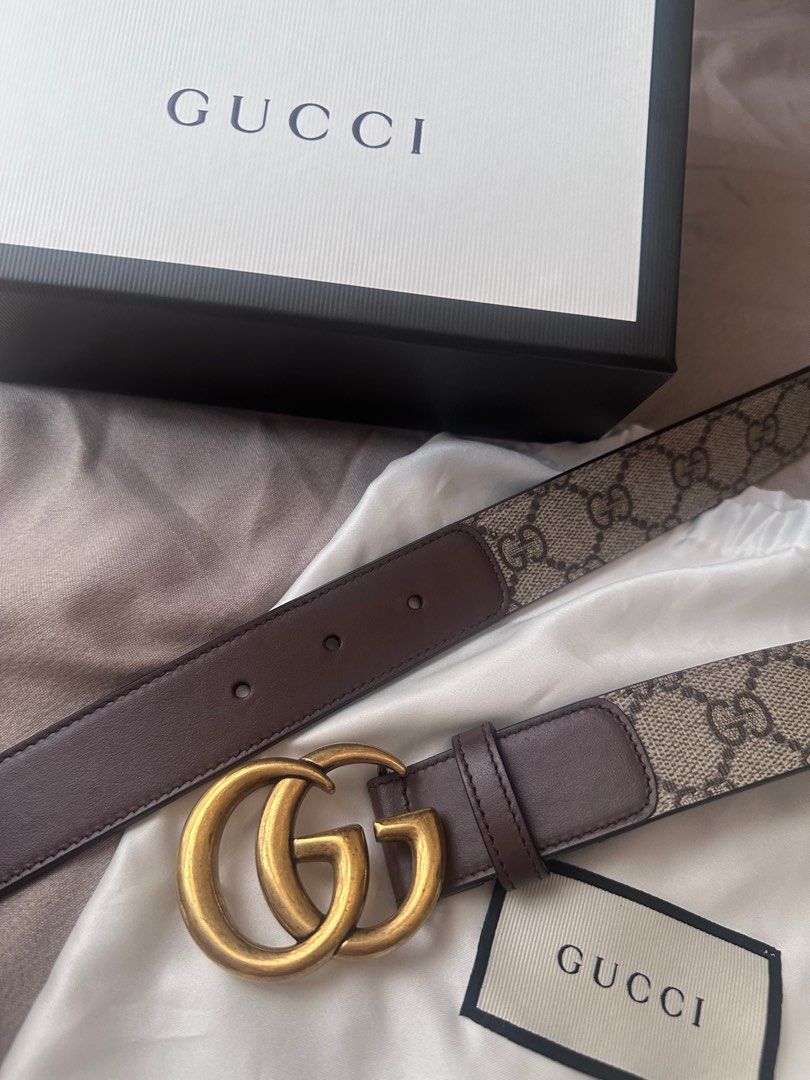 Gucci belt silver double g top