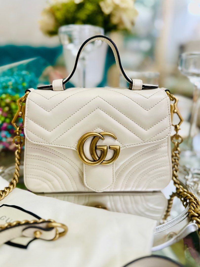 GUCCI GG Marmont Mini Top Handle Bag Luxury Bags Wallets on