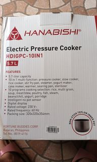 Hanabishi Digital Presssure Cooker 10in1 Instant Pot For Sale