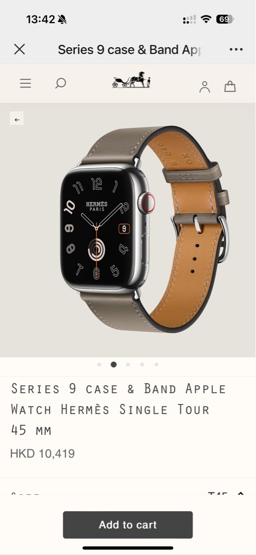 現貨Hermes apple watch S9/愛馬仕手錶/蘋果智能手錶/運動手錶，45mm