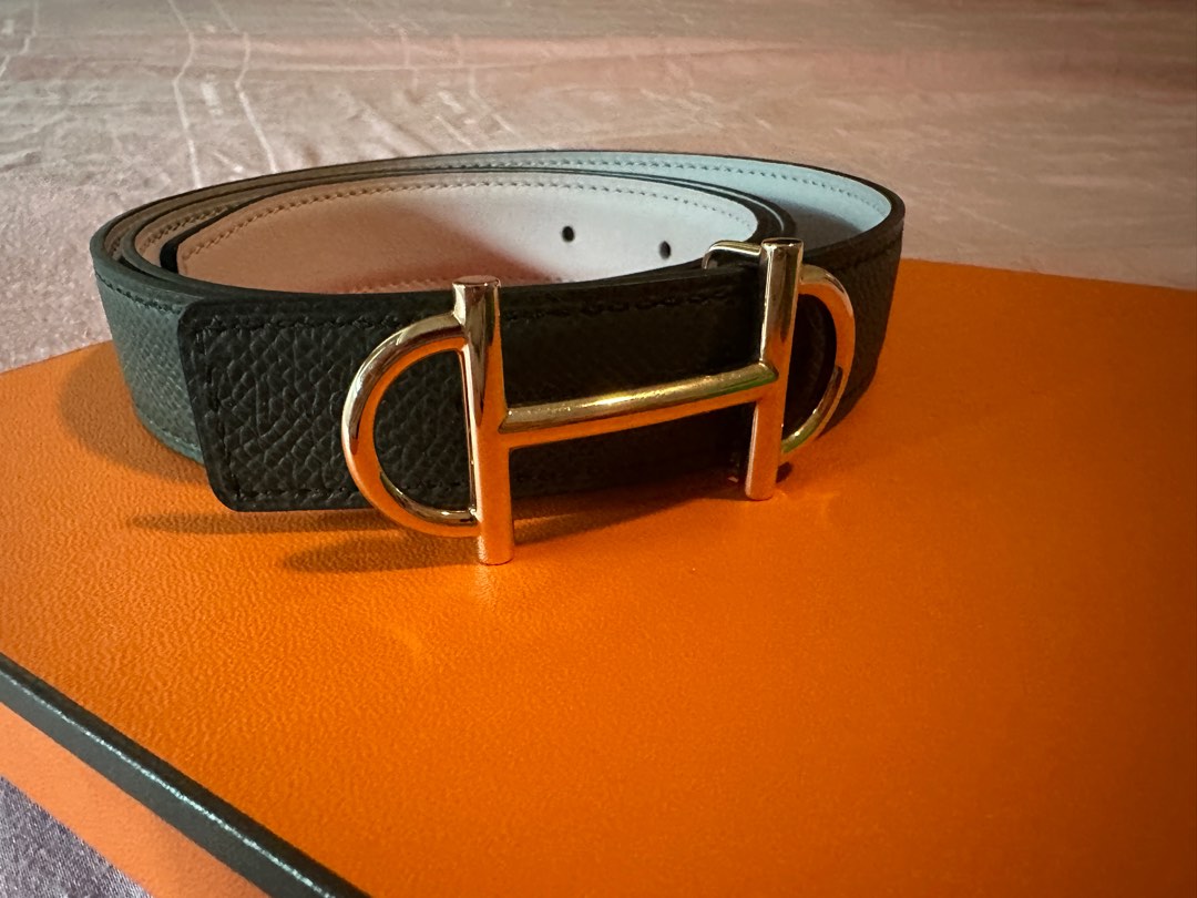 Hermes belt thin hot sale h buckle