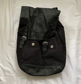 H&M Black Faux Leather Rucksack Backpack Bag