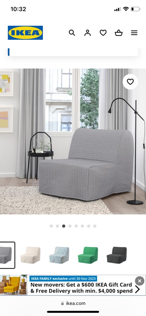 Single sofa chair on sale bed ikea