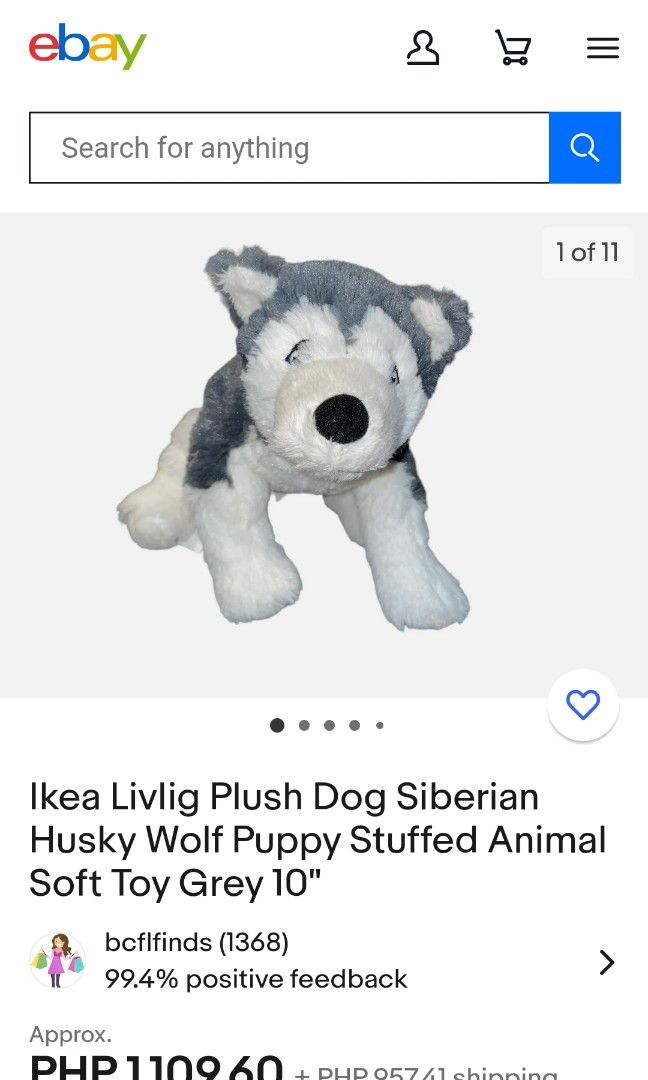 LIVLIG Soft toy, dog husky, siberian husky, 22 1/2 - IKEA