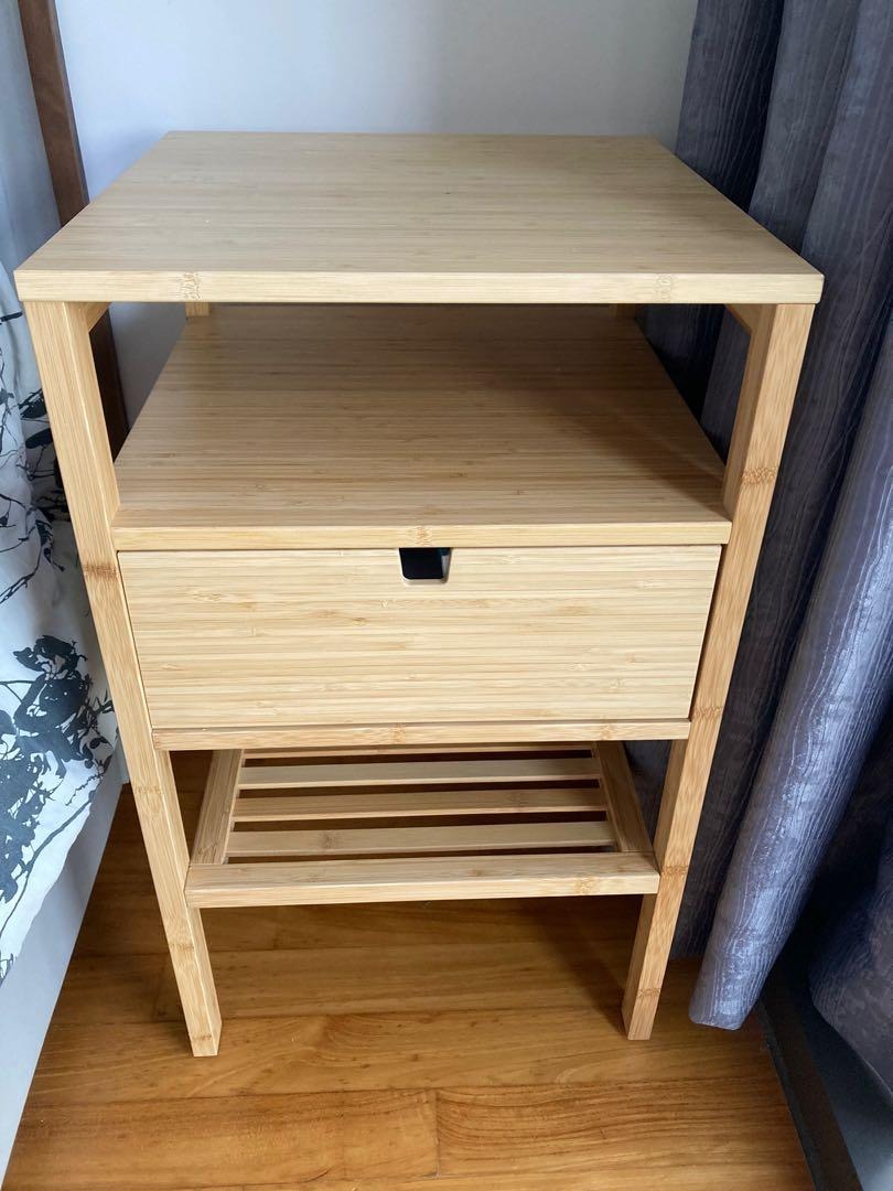 IKEA Nordkisa Bedside Table Bamboo, Furniture & Home Living