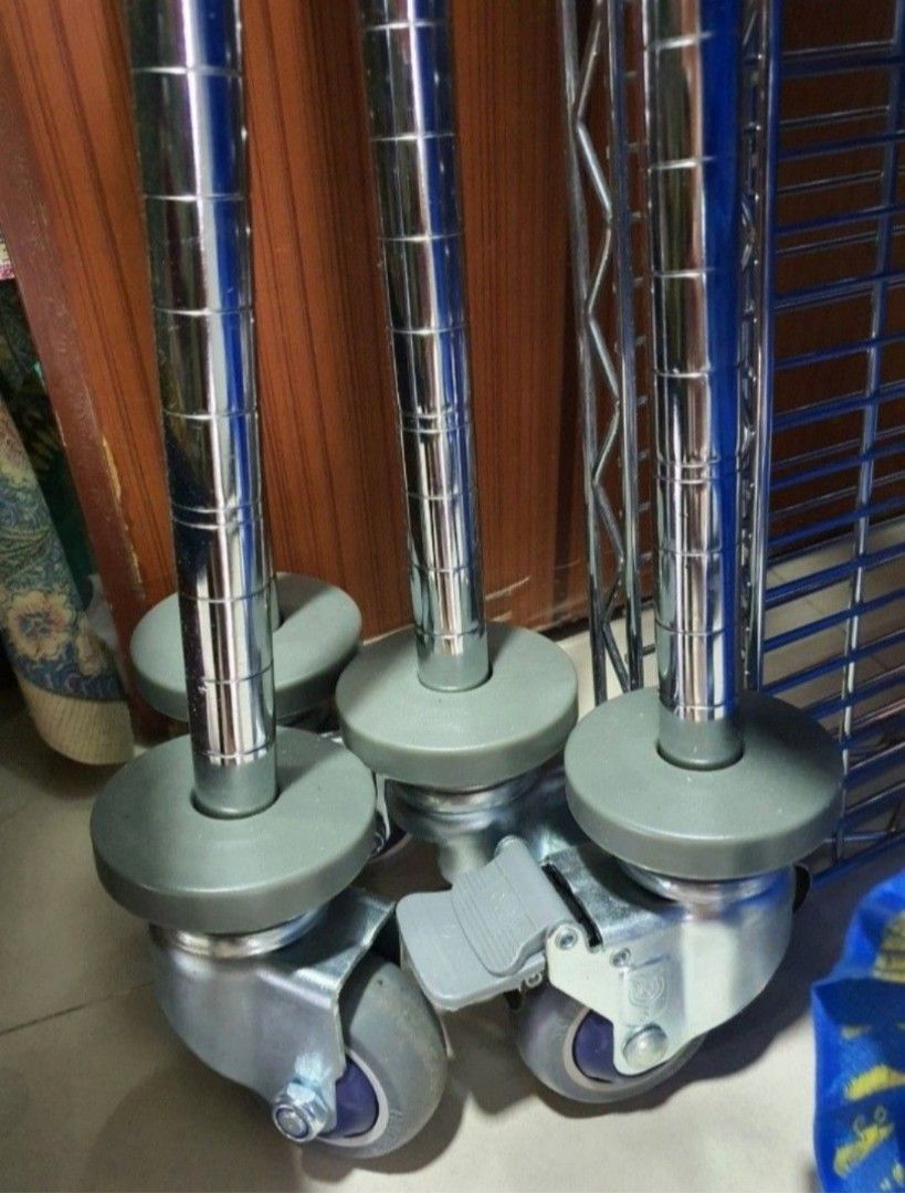 IKEA OMAR 1 shelf section W76xD36xH191cm with 4 wheels ( 4 legs mount