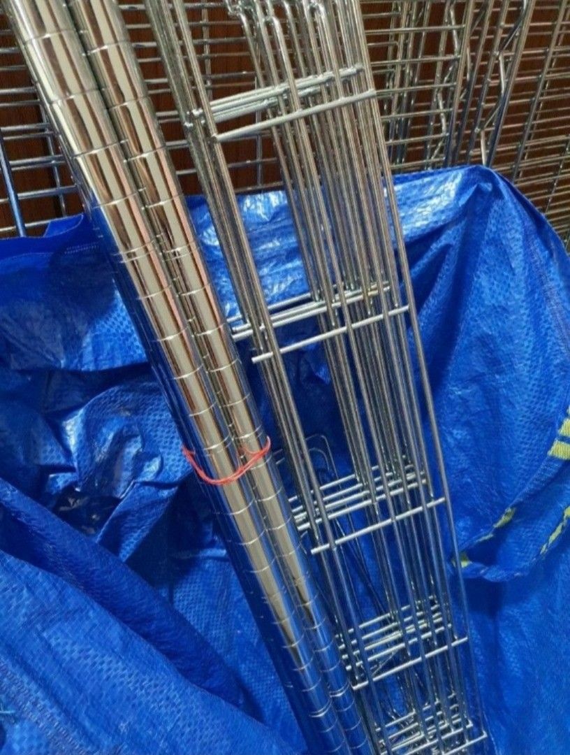 IKEA OMAR 1 shelf section W76xD36xH191cm with 4 wheels ( 4 legs mount leveller ), Furniture