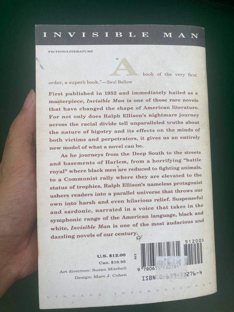 Invisible Man (Ralph Ellison), Hobbies & Toys, Books & Magazines ...