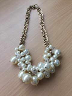 JCREW Chunky Faux Pearl Statement Necklace