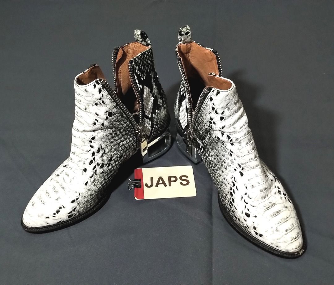 Jeffrey Campbell Snakeskin Leather Ankle Boots Boone Women s Fashion Footwear Boots on Carousell
