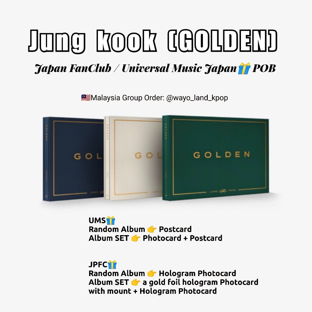 BTS JUNGKOOK GOLDEN 1st Solo Album JAPAN POB JPFC UMS Official Photocard