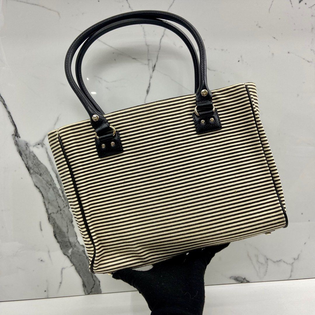 KATE SPADE STRIPE CANVAS TOTE BAG 237032957 ,, Luxury, Bags