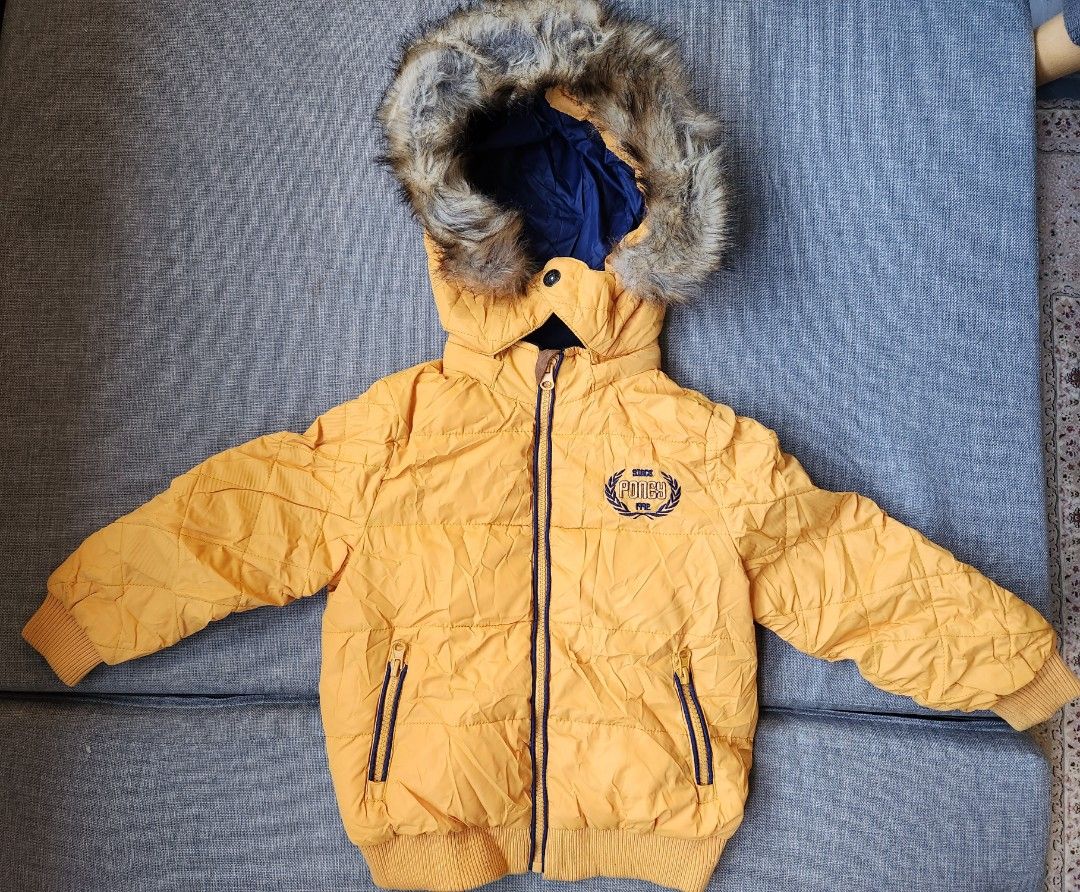 Fur hood top jacket boys