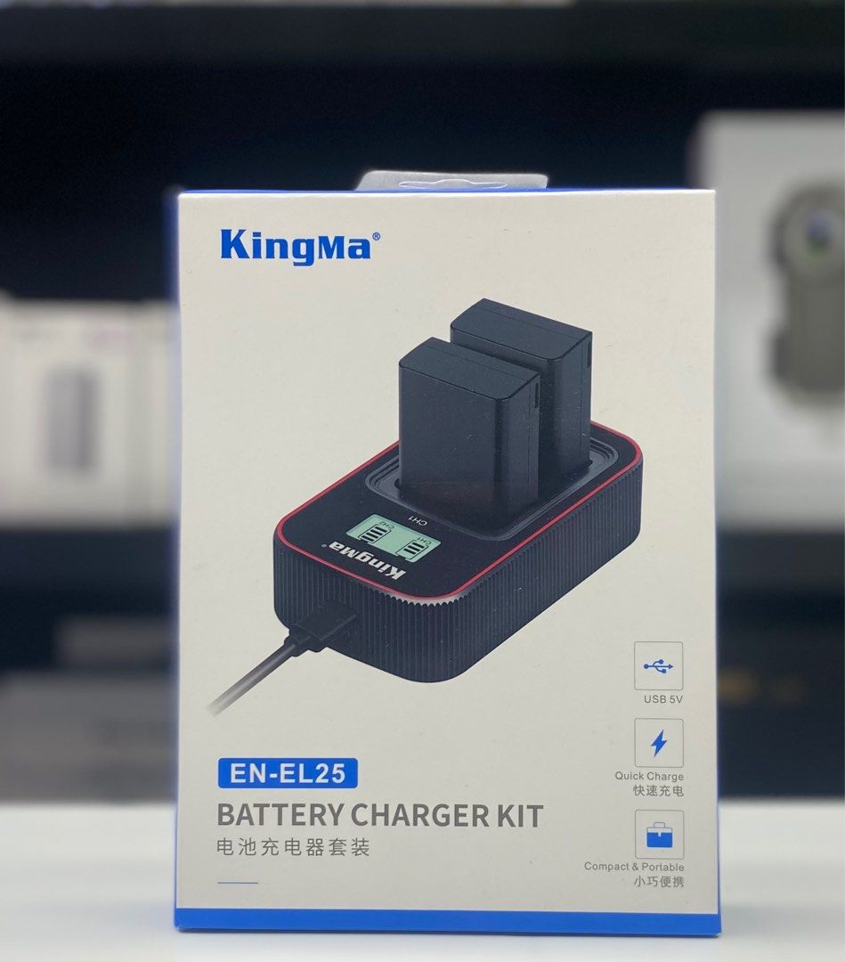 KingMa ENEL25 2 Pack Battery and LCD Dual Charger Kit For Nikon Z50