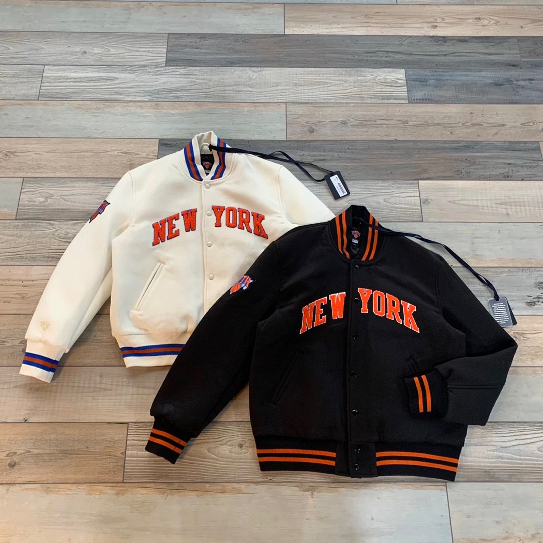 kith 10週年聯名Knicks棒球服外套jacket, 男裝, 外套及戶外衣服- Carousell