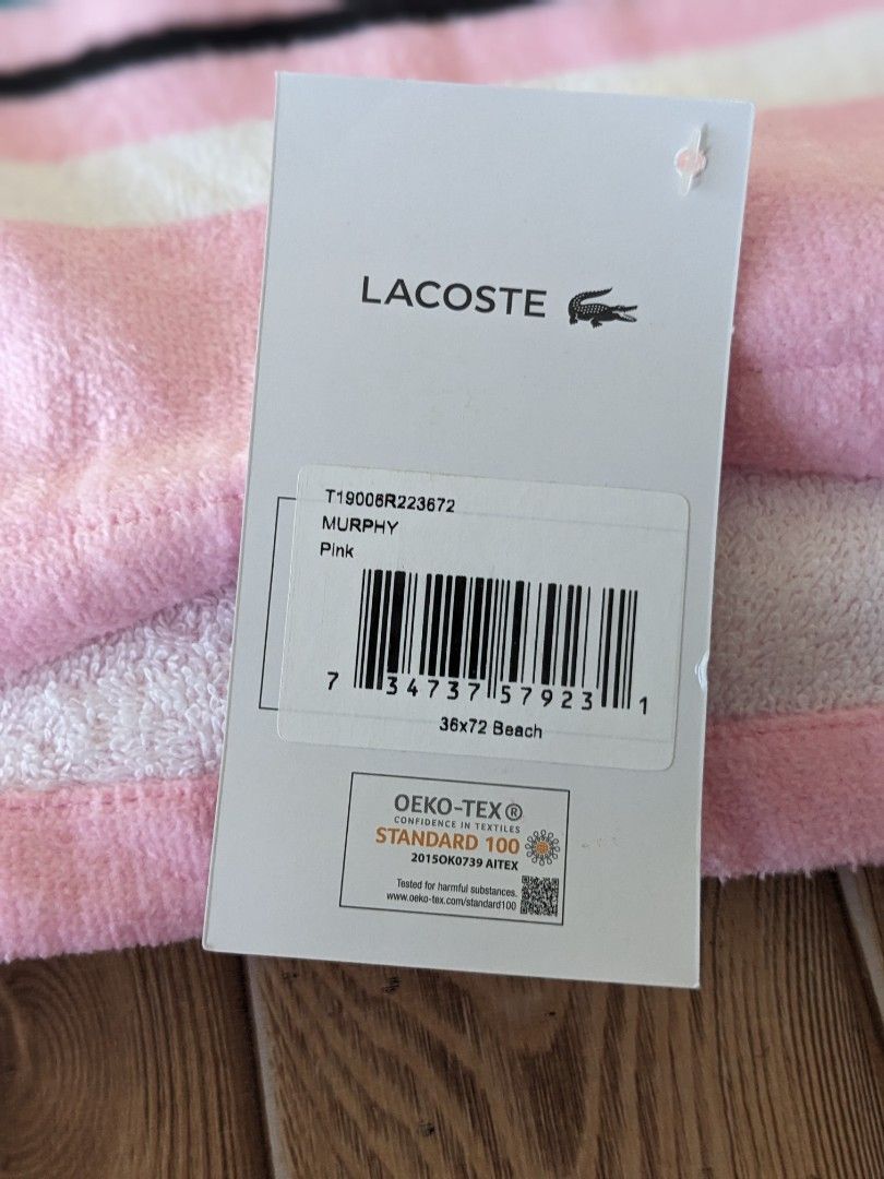 Lacoste Home Murphy Cotton Beach Towel, 36 x 72