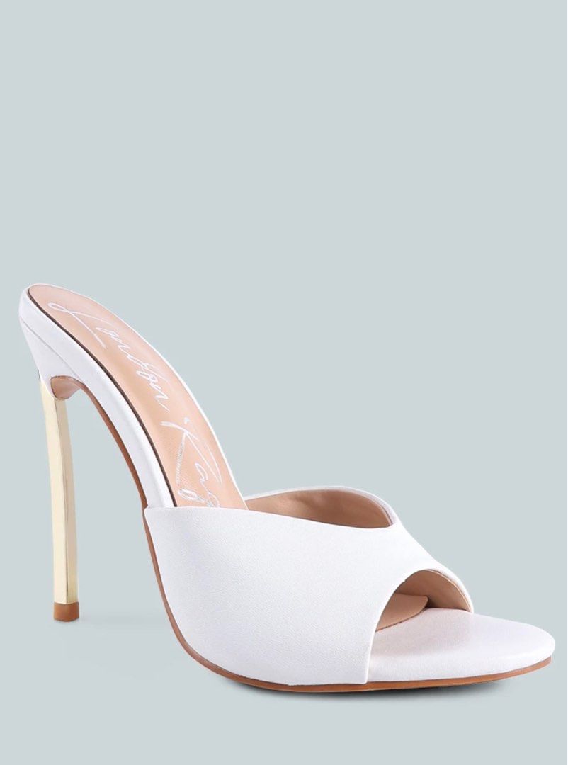 London Rag White Mule Heels Women s Fashion Footwear Heels on
