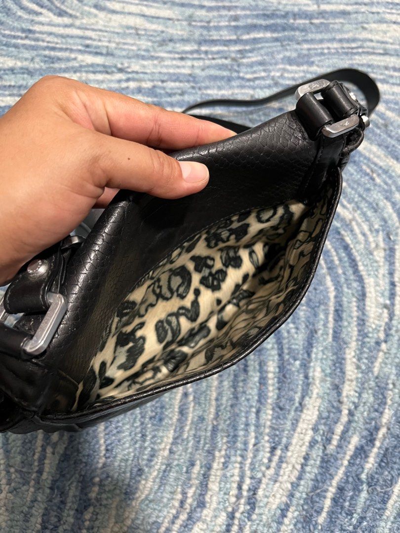 LONGCHAMP CAVALCADE LEATHER BLACK sling cross body bag with etiketa