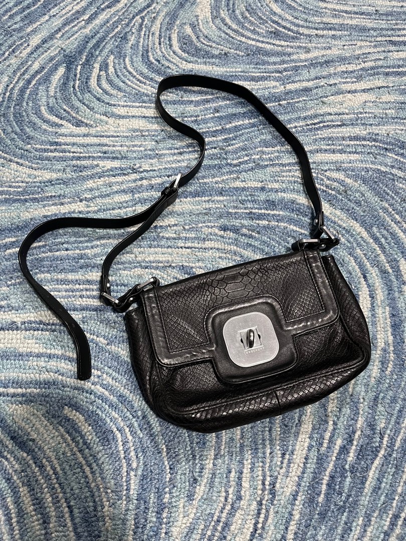 LONGCHAMP CAVALCADE LEATHER BLACK sling cross body bag with etiketa