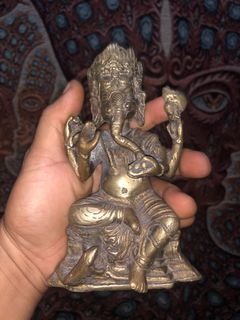 Lord Ganesha Brass Statue and Wall hanging Bust
