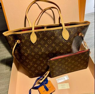 LV NEVERFULL MM DAMIER TOTE BAG, Luxury, Bags & Wallets on Carousell