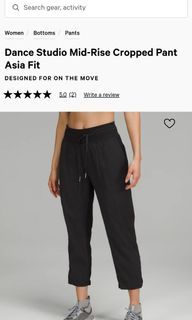 4]Lululemon Dance Studio Mid-Rise Cropped Pant Size 4 Black (New Release -  square dot), Women's Fashion, Activewear on Carousell
