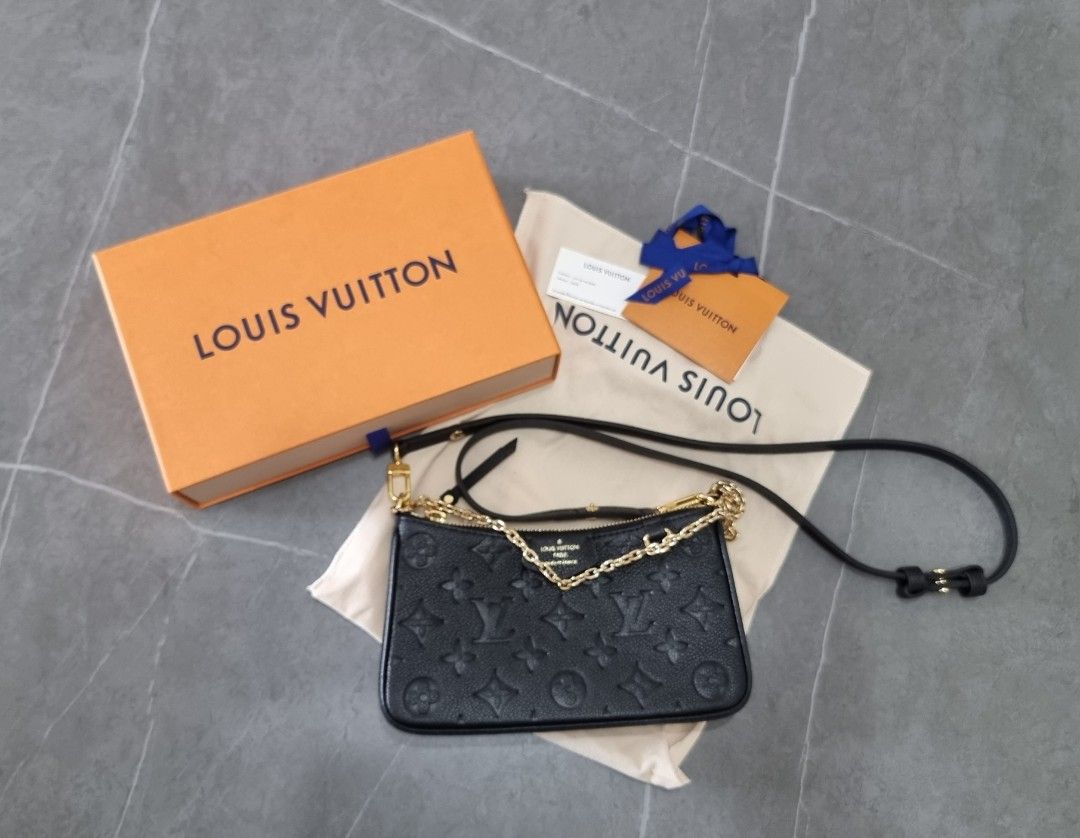 LNIB LV Louis Vuitton Easy Pouch on Strap Black Empreinte Leather (Cash  S$1,750)