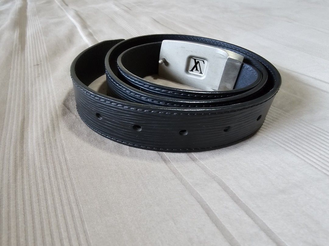 Vuitton Wide Black Patent Epi Belt W/Box - Vintage Lux