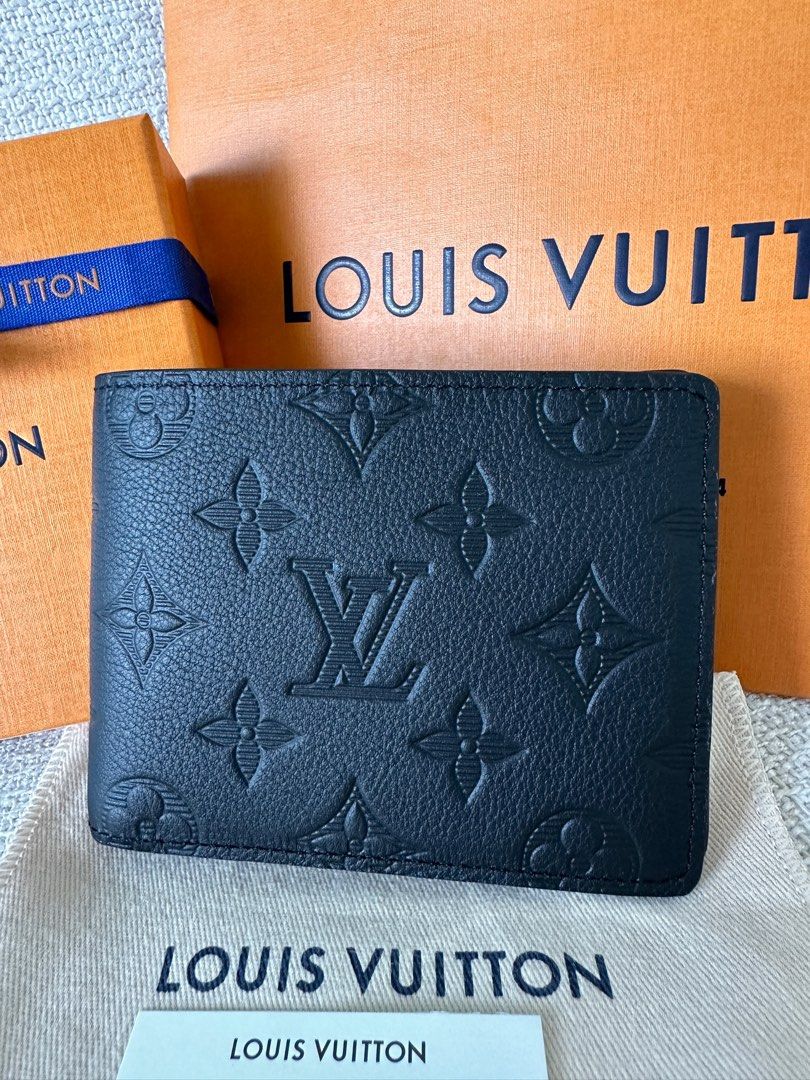 LV Louis Vuitton Men's Multiple Black Leather Wallet 100