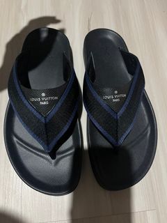 Louis Vuitton Mirabeau Thong Sandals In Black And White - Praise