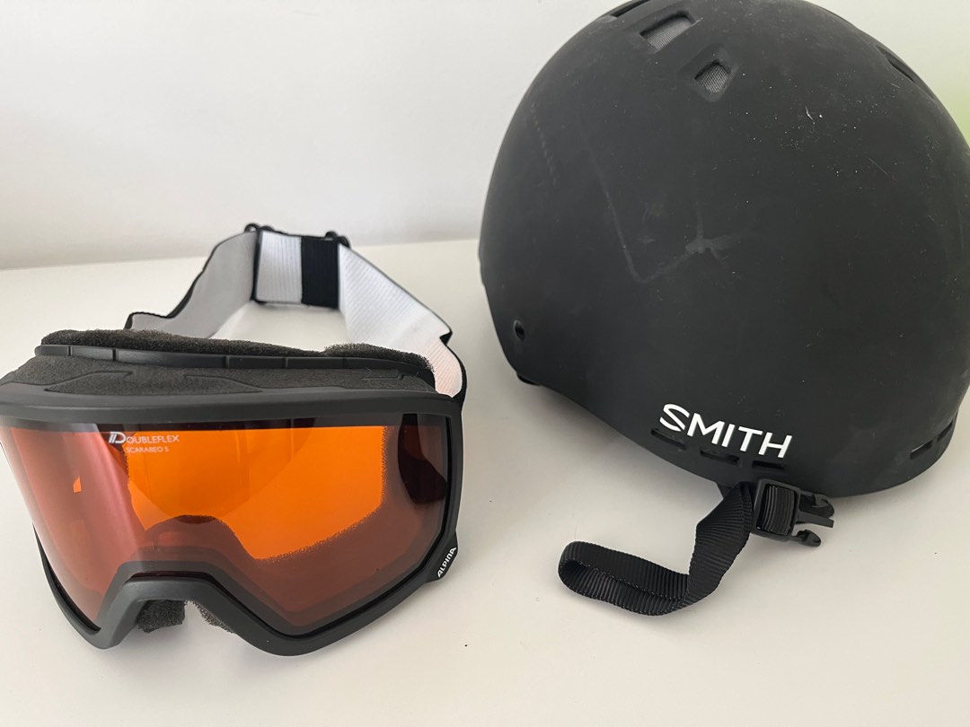 Male Smith Ski Helmet and Alpina Googles Set, Sports Equipment, Other