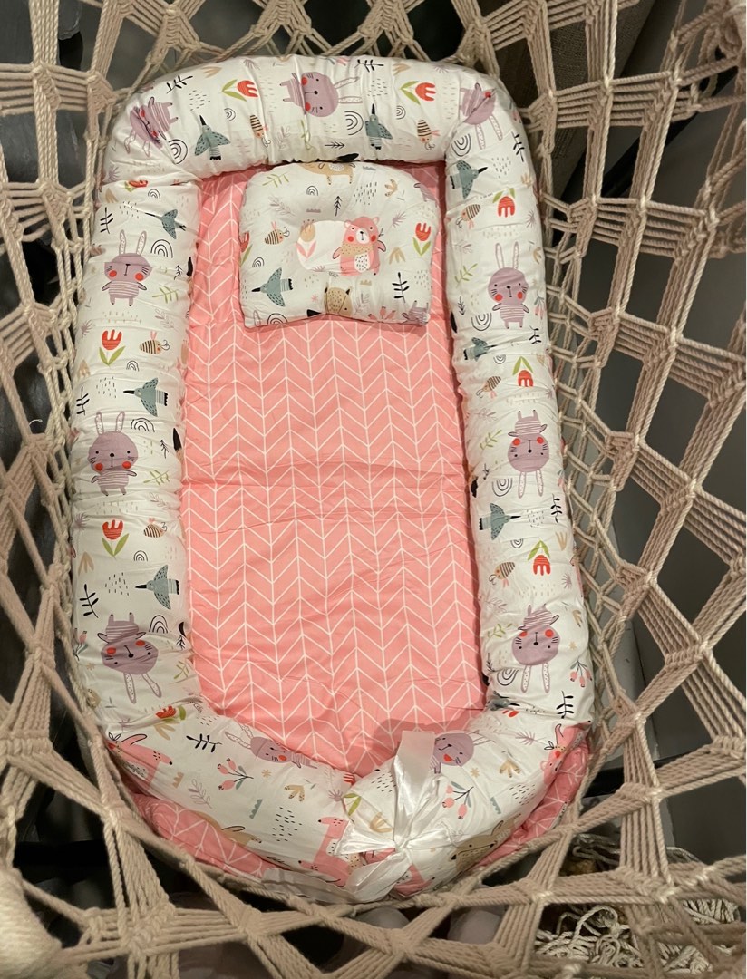 Mambo Baby Newborn Crib Set With Pillow and Blanket Bed Snuggle Nest For Newborn Infant Travel Bed Baby Cosleeper Bed