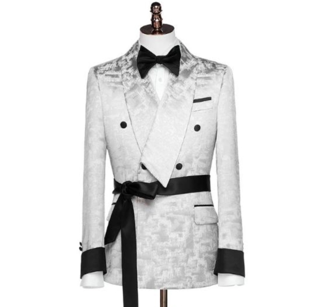 Men's Suit - White Waistband Tuxedo (Jacket Only) | Wedding | Groom ...