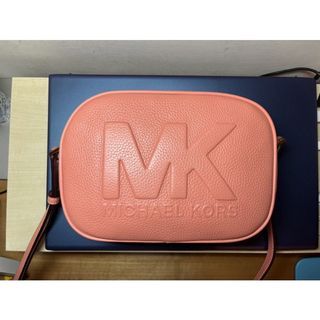 Michael Kors 荔枝紋牛皮立體大橘色相機包