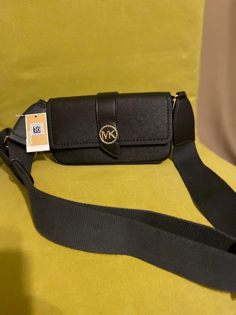 Michael Kors Greenwich Saffiano Leather Sling Crossbody Bag (Black